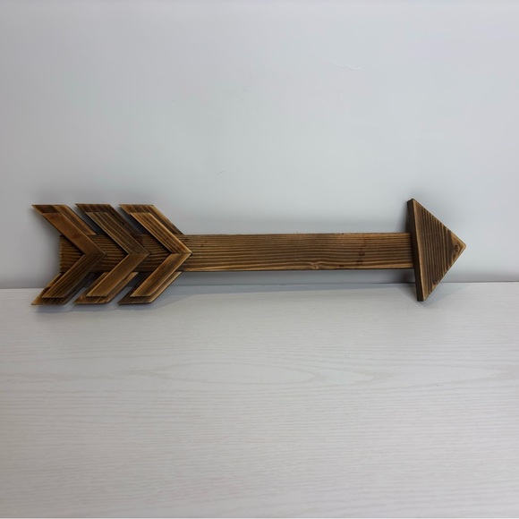 Rustic Brown Wooden Arrow Wall Decor - Picture 1 of 4